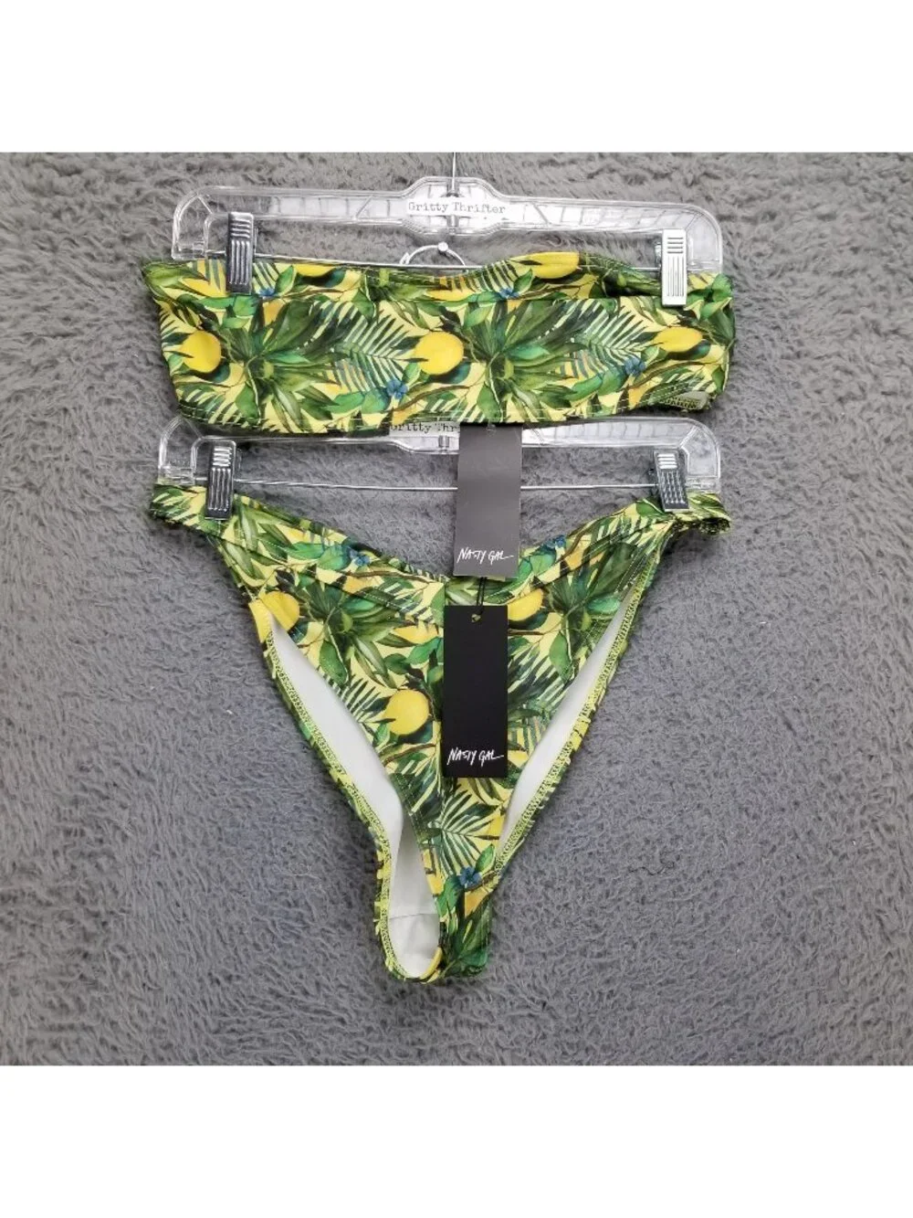Nasty Gal Swimwear Womens 8 A Slice Of Lemon Green 2 Piece Bikini *NWT-Read*